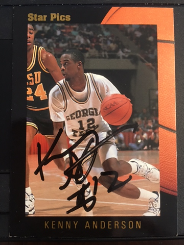 Kenny Anderson Signed Basketball Card